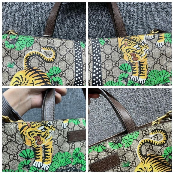 100% Authentic Gucci GG Supreme Bengal Tote Bag - Picture 8 of 16